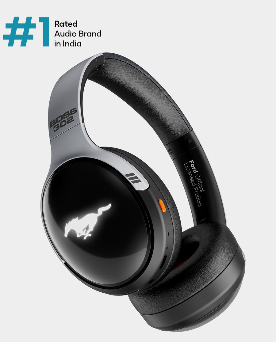 GoBoult Mustang Thunder Wireless Bluetooth Over-Ear Headphones with 70H Playtime and ENC Mic headphones price comparison image