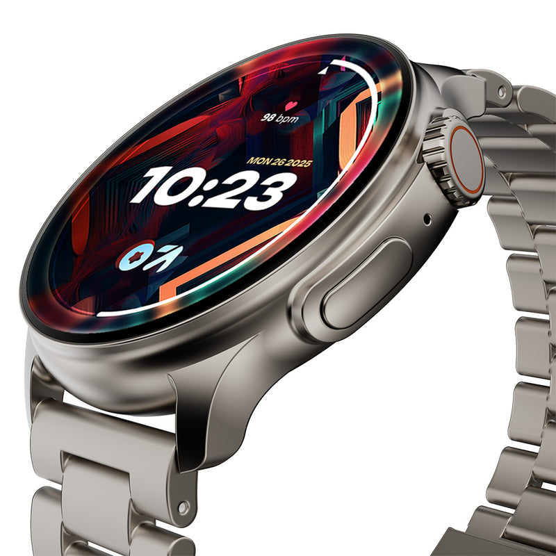 GoBoult Crown R Pro | Zinc Alloy Chain Design, AMOLED & Health Tools
