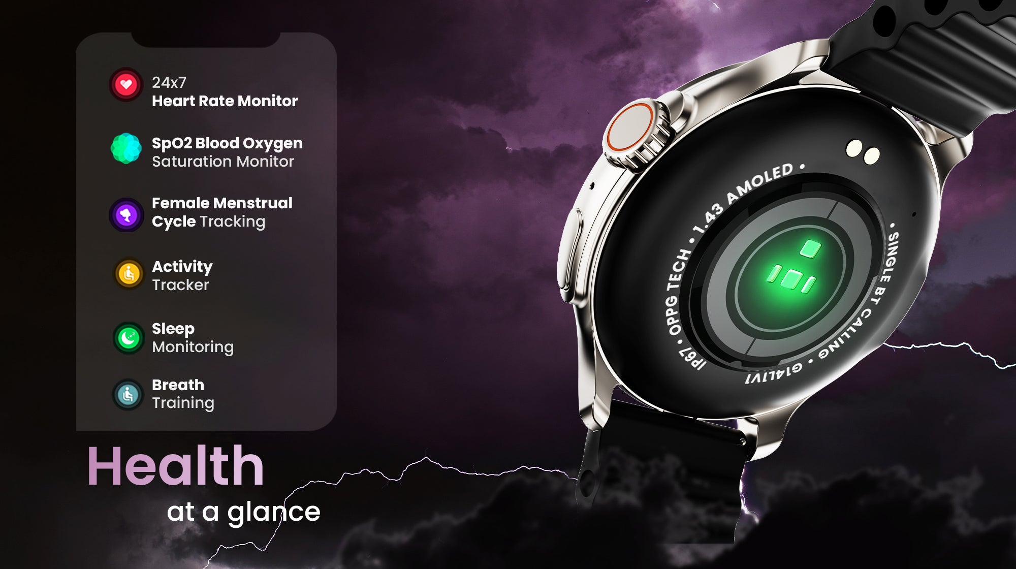 GoBoult Crown R Pro | Zinc Alloy Chain Design, AMOLED & Health Tools
