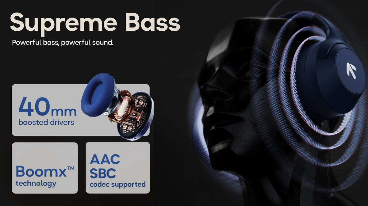 GoBoult Flex Wireless Bluetooth On-Ear Headphones with 80H Playtime and ENC Mic headphones thumbnail 6