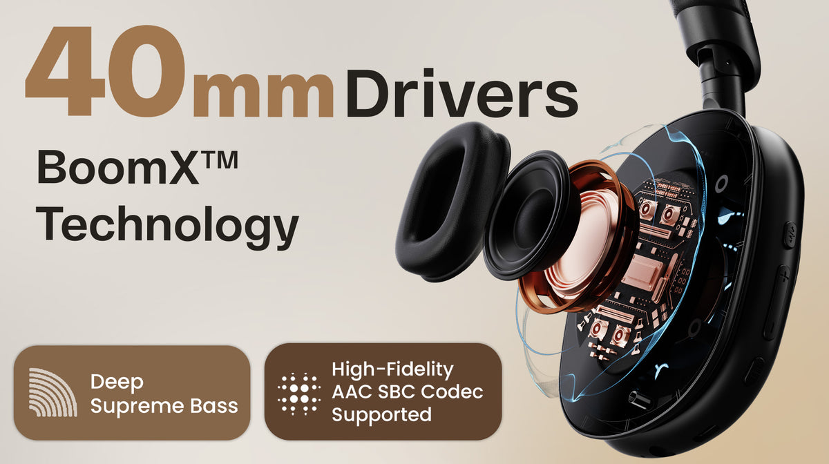 GoBoult Fluid X Wireless Bluetooth Headphones with 60H Playtime and ENC Mic headphones thumbnail 8