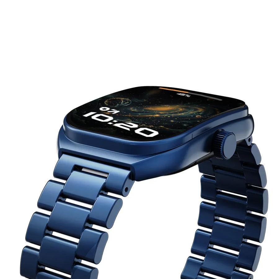 GoBoult Klif Smartwatch with Blue metal strap