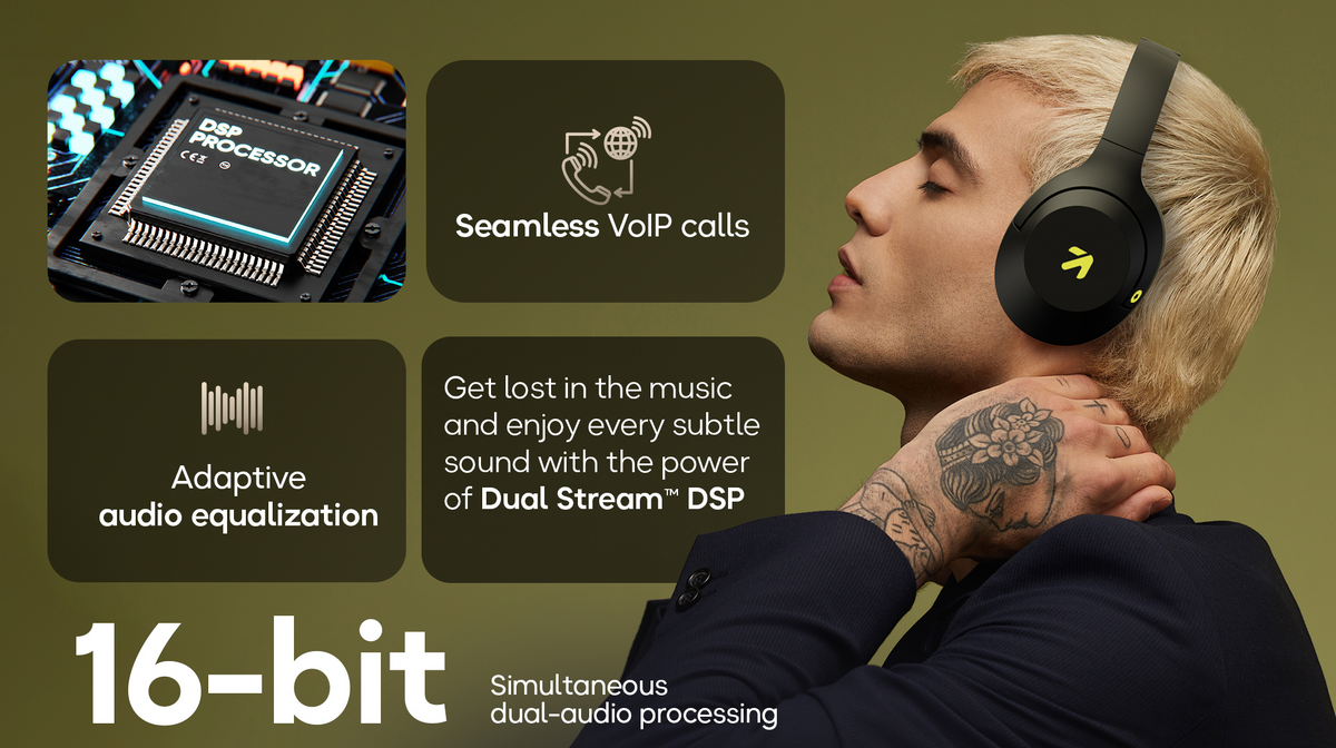GoBoult Flex Wireless Bluetooth On-Ear Headphones with 80H Playtime and ENC Mic headphones price comparison image - view 12