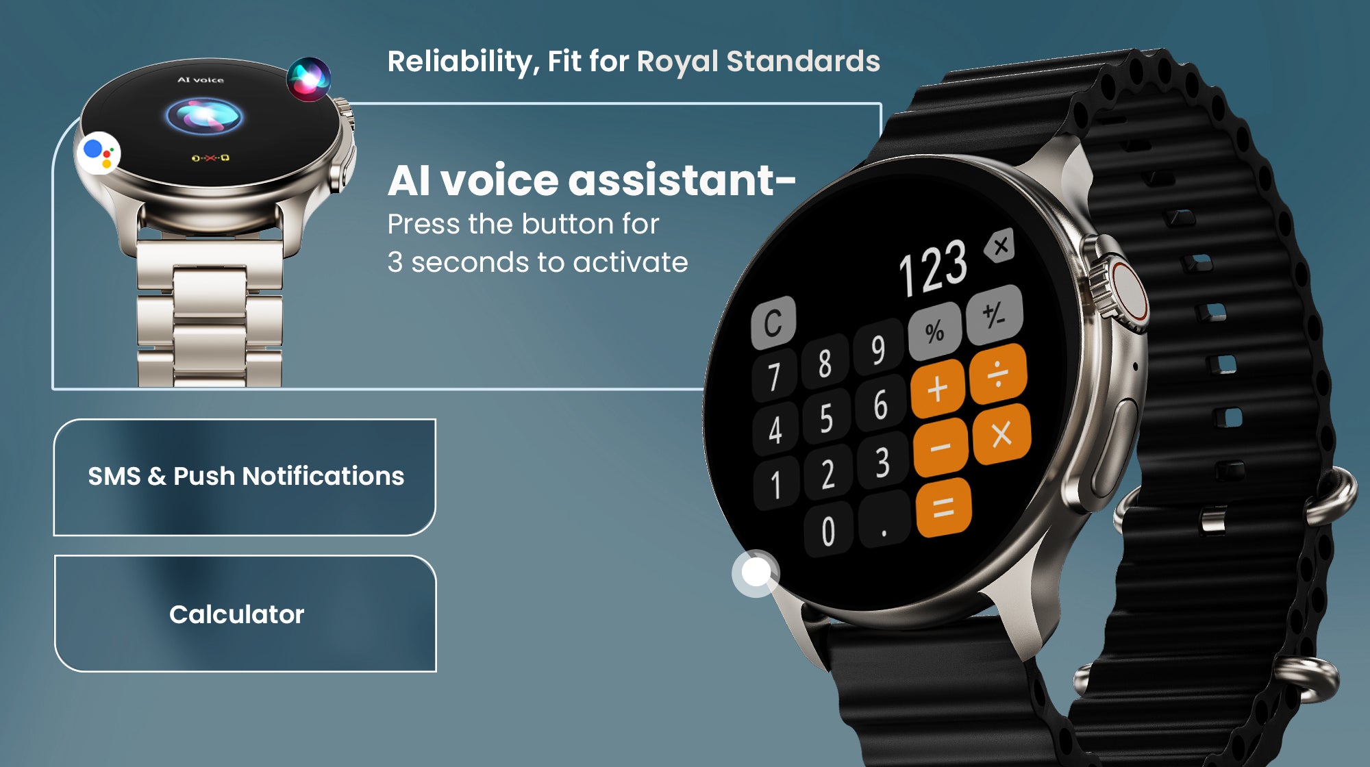 GoBoult Crown R Pro | Zinc Alloy Chain Design, AMOLED & Health Tools