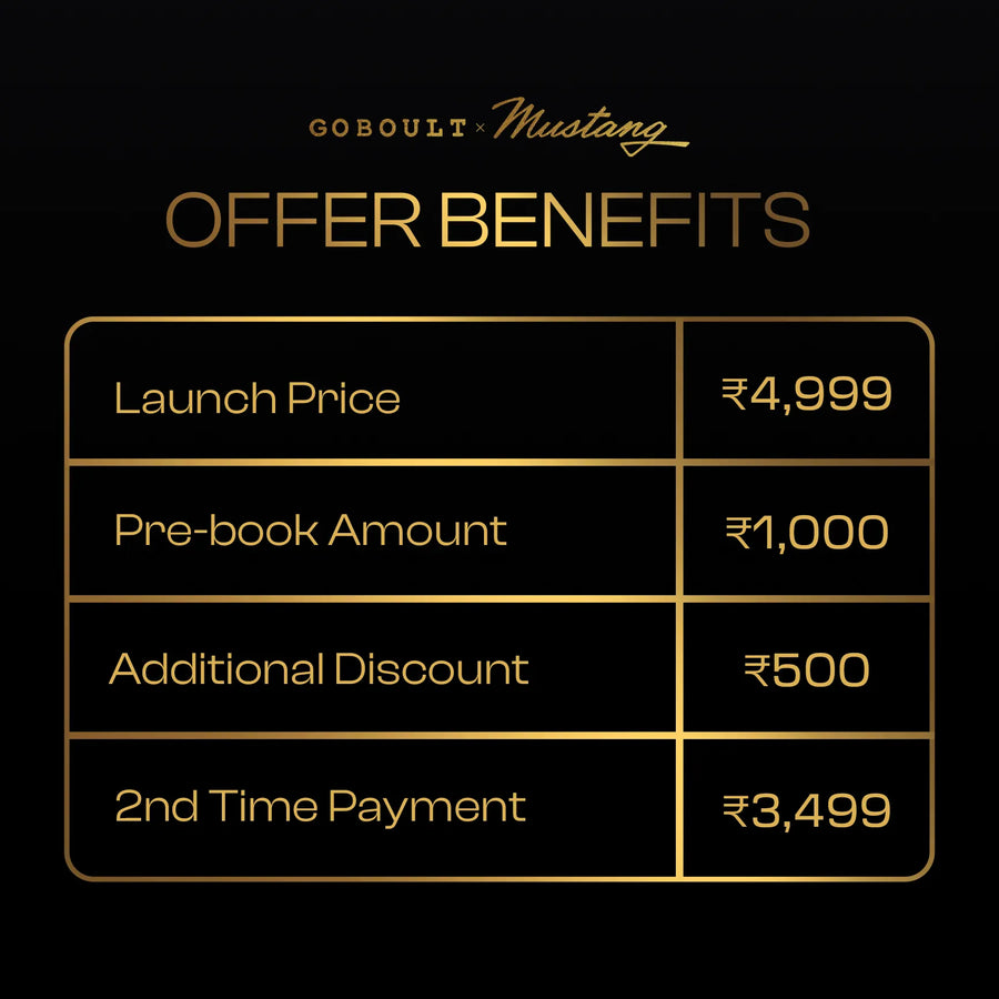 GoBoult Priority Access | Mustang Stallion Nitro Black