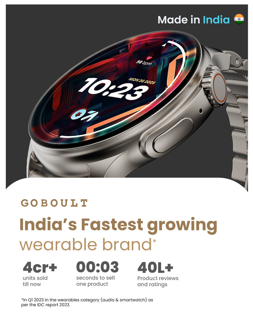 GoBoult Crown R Pro | Zinc Alloy Chain Design, AMOLED & Health Tools