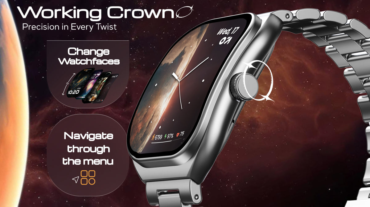 GoBoult Trail | Smartwatch with curved Display and Working Crown