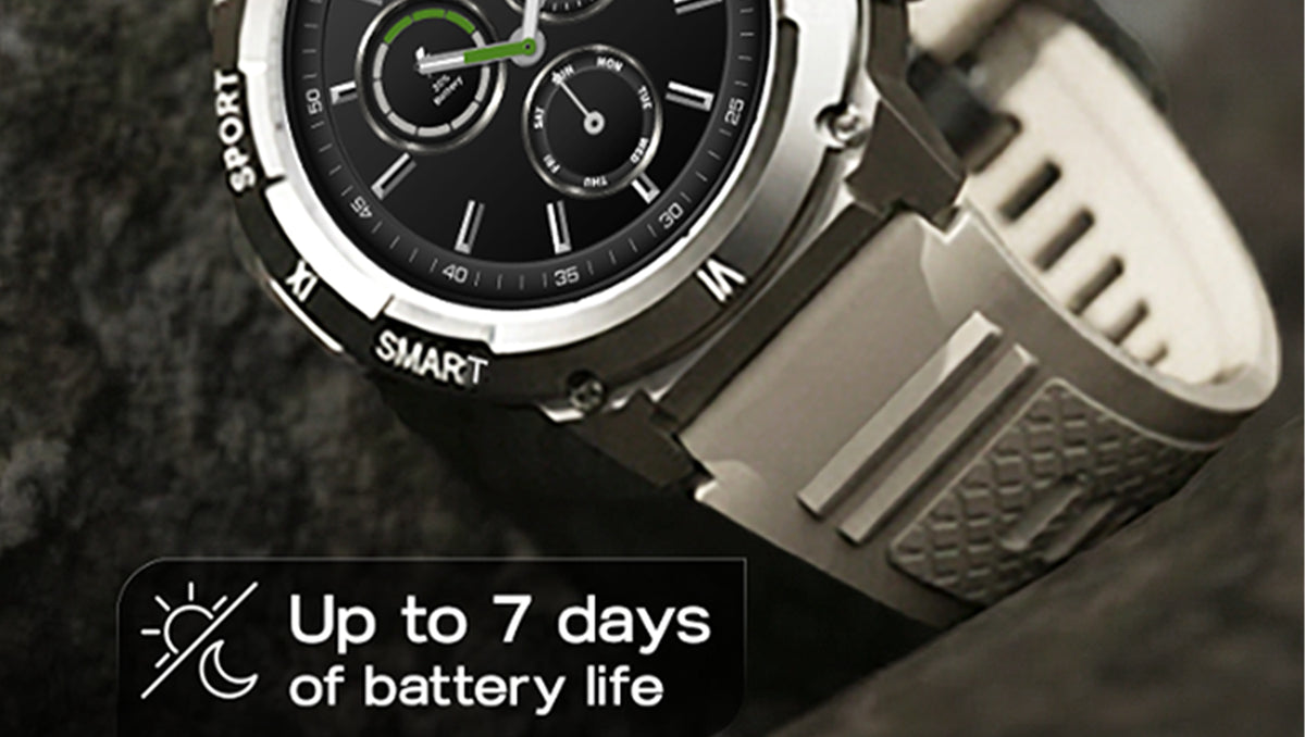GoBoult Tuff Hawk Saffron Smartwatch | Round Dial, BT Calling