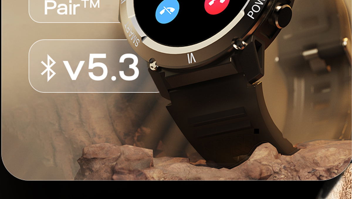 GoBoult Tuff Hawk Saffron Smartwatch | Round Dial, BT Calling