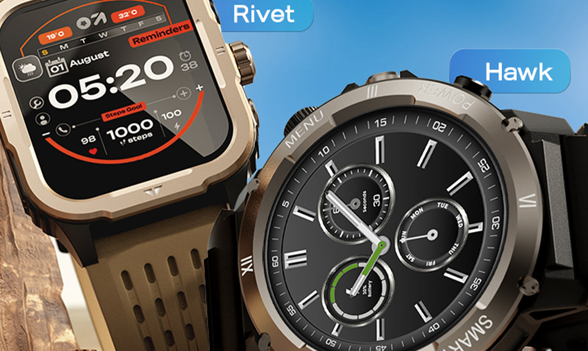 GoBoult Tuff Hawk Green Smartwatch | Round Dial, BT Calling & IP67