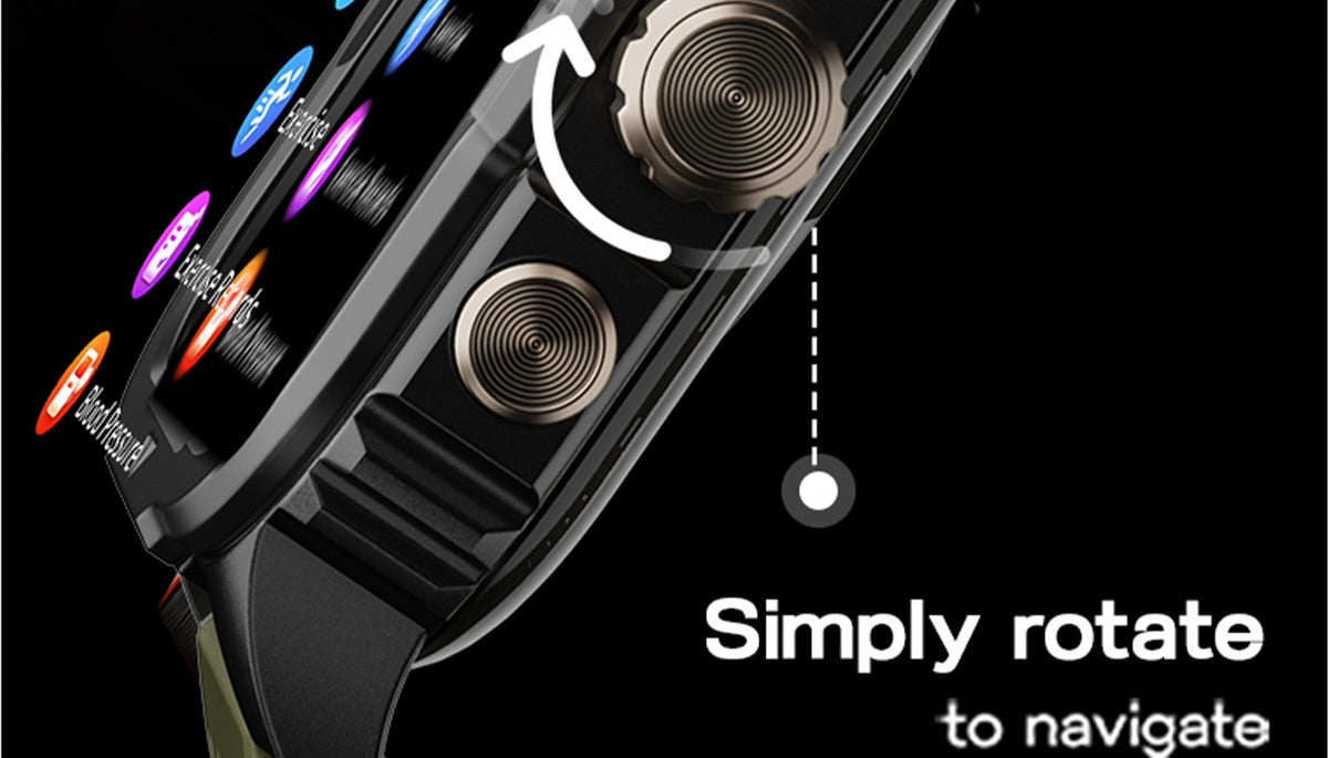 GoBoult Tuff Rivet Jet Black Smartwatch | 1.90″ TFT & BT Calling