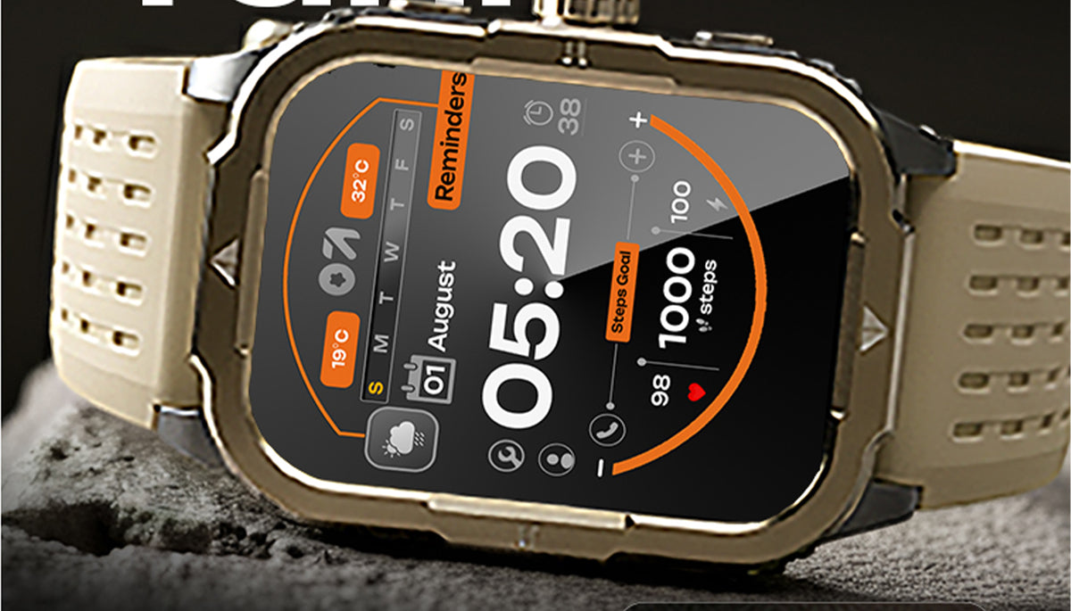 GoBoult Tuff Rivet Jet Black Smartwatch | 1.90″ TFT & BT Calling