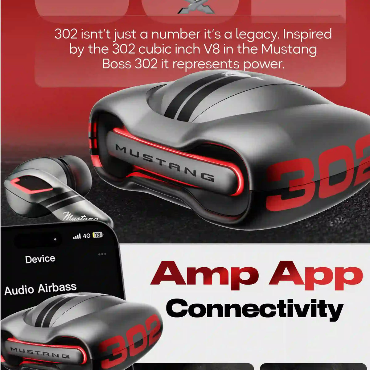 GoBoult Mustang Torq Silver Earbuds | Iconic Design & Deep Bass